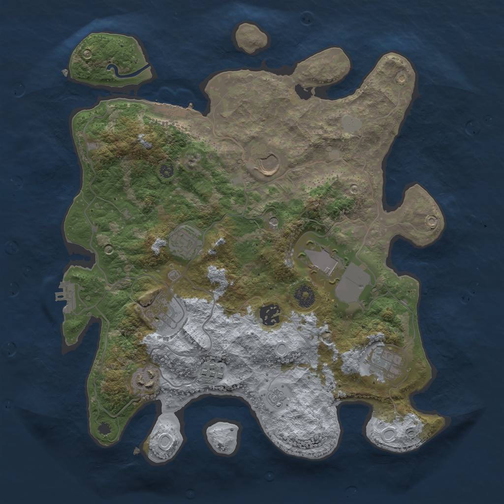 Rust Map: Procedural Map, Size: 3500, Seed: 29426, 17 Monuments