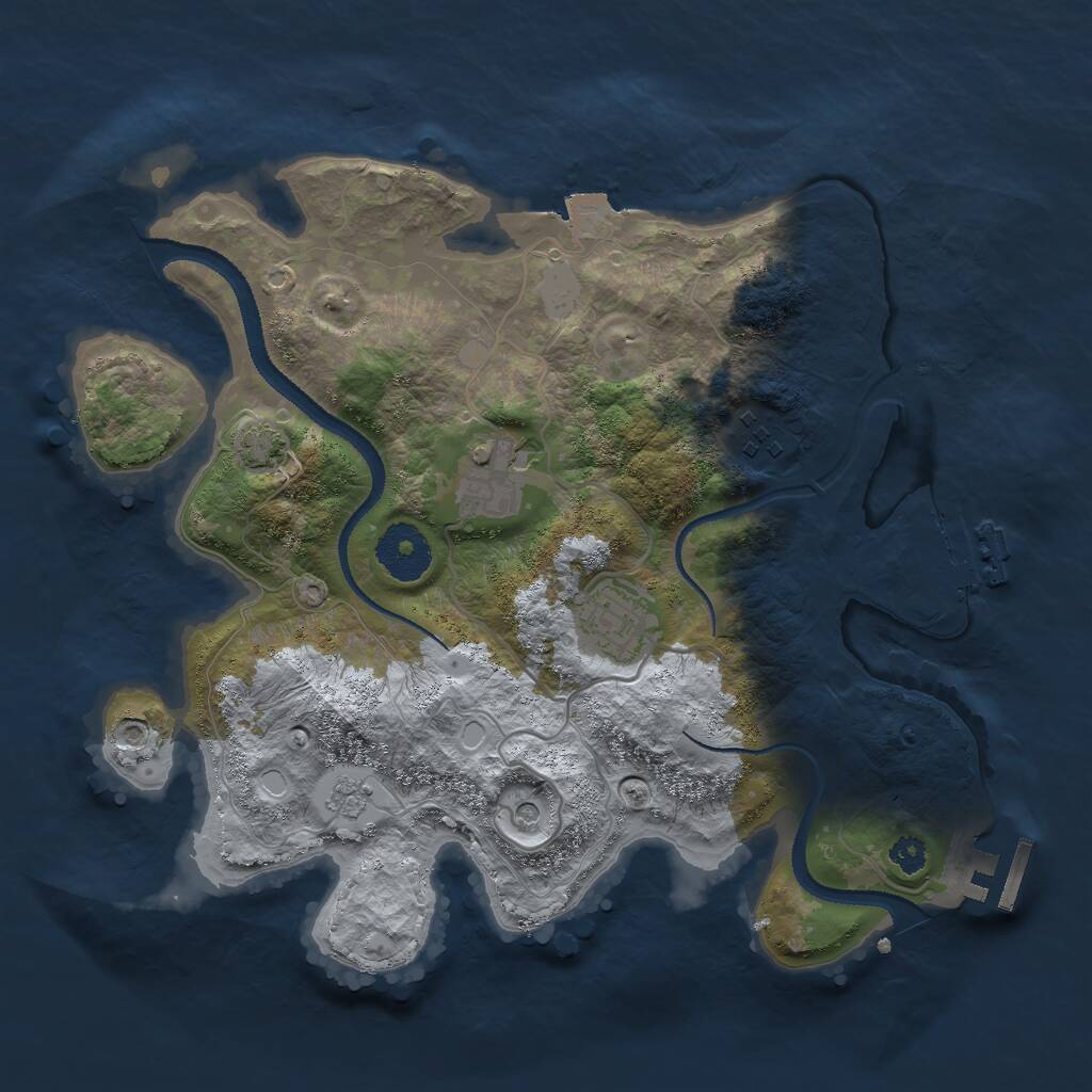 Rust Map: Procedural Map, Size: 3000, Seed: 200820227, 9 Monuments