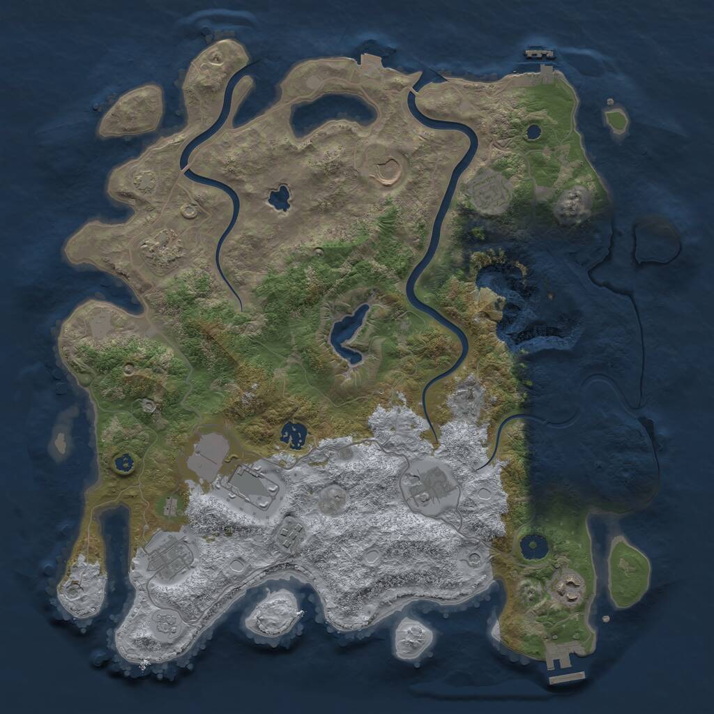 Rust Map: Procedural Map, Size: 4000, Seed: 590720702, 15 Monuments