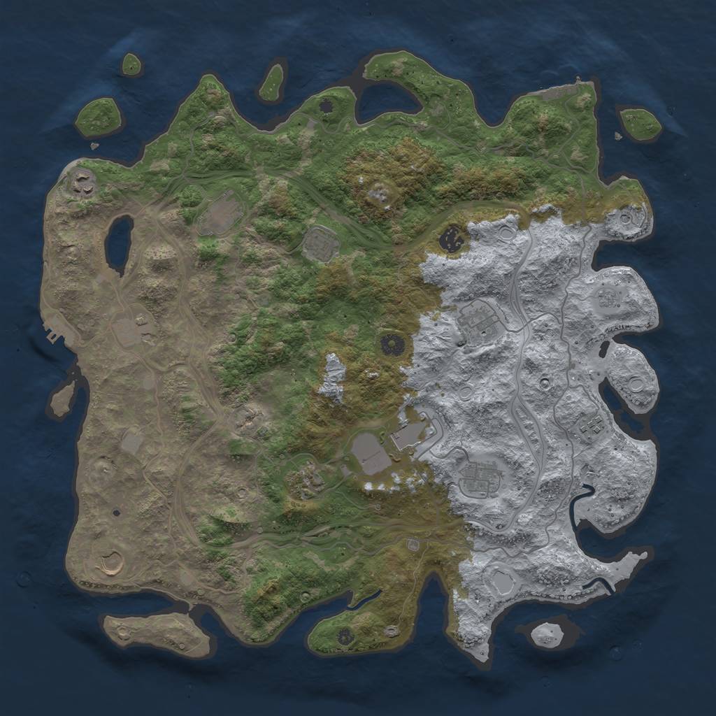 Rust Map: Procedural Map, Size: 4500, Seed: 1667280846, 20 Monuments