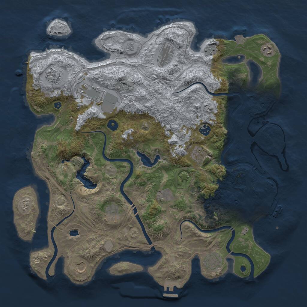 Rust Map: Procedural Map, Size: 4300, Seed: 914558227, 17 Monuments