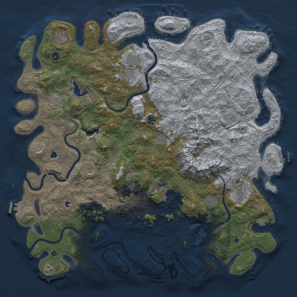 Rust Map: Procedural Map, Size: 5500, Seed: 5000, 17 Monuments