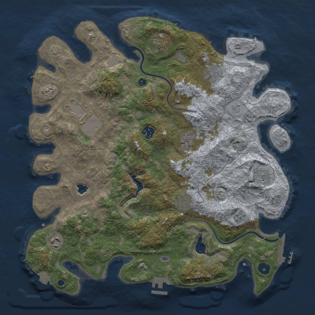 Rust Map: Procedural Map, Size: 4000, Seed: 171753888, 15 Monuments