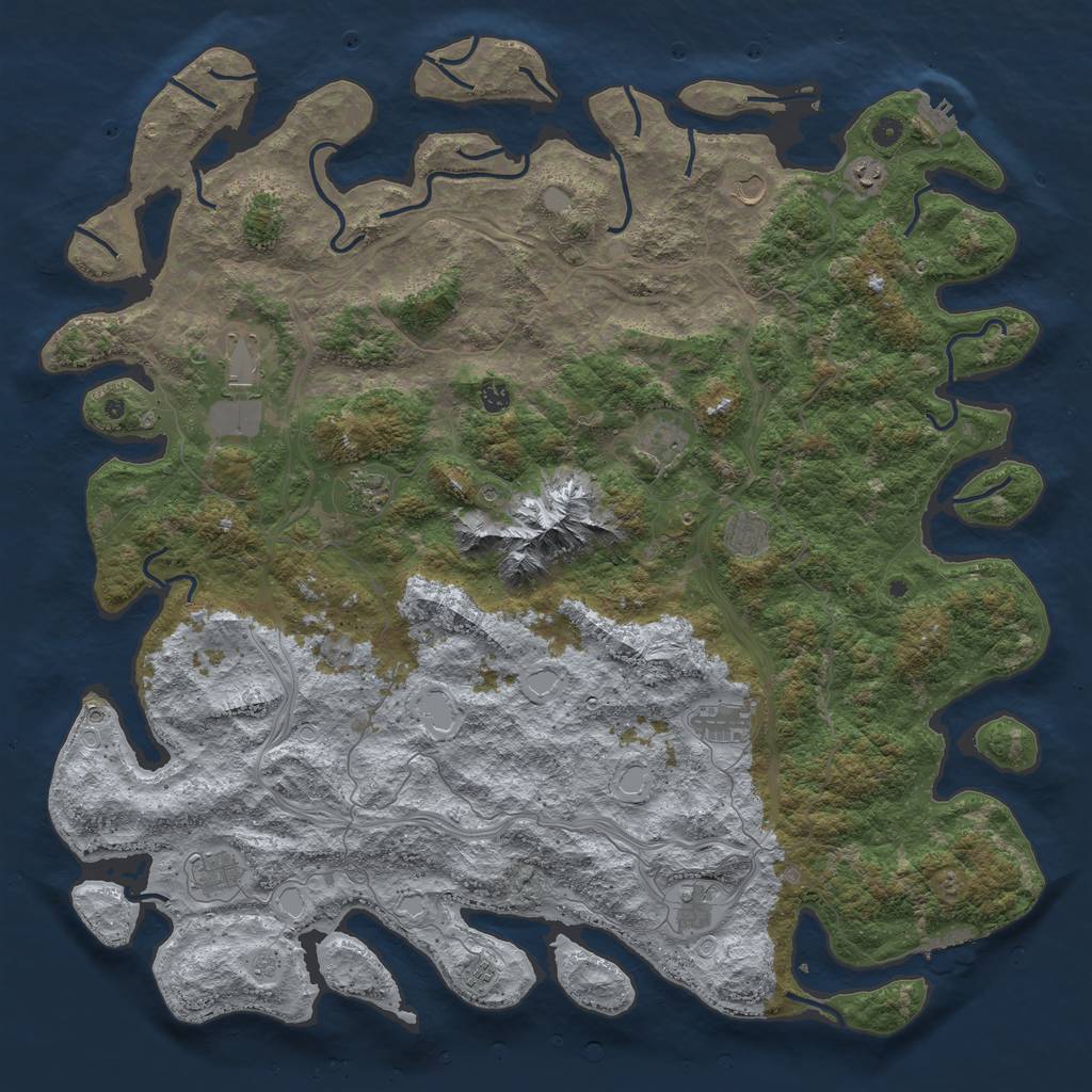 Rust Map: Procedural Map, Size: 5500, Seed: 6942, 20 Monuments
