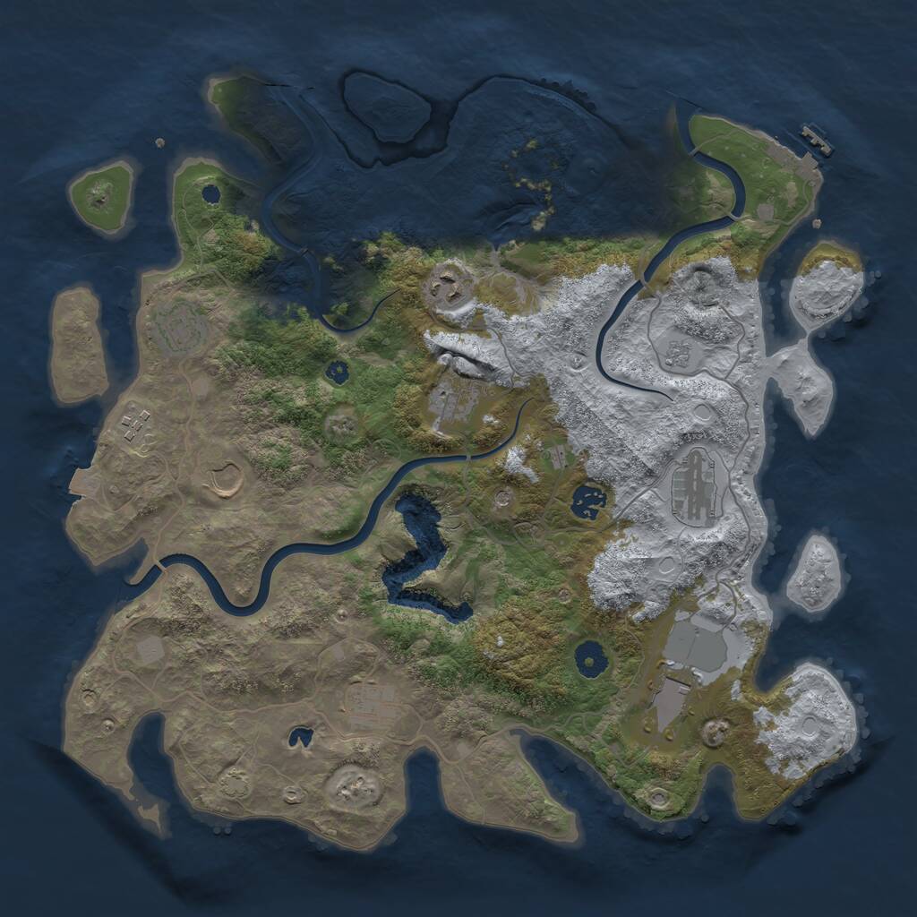 Rust Map: Procedural Map, Size: 4000, Seed: 52714973, 14 Monuments