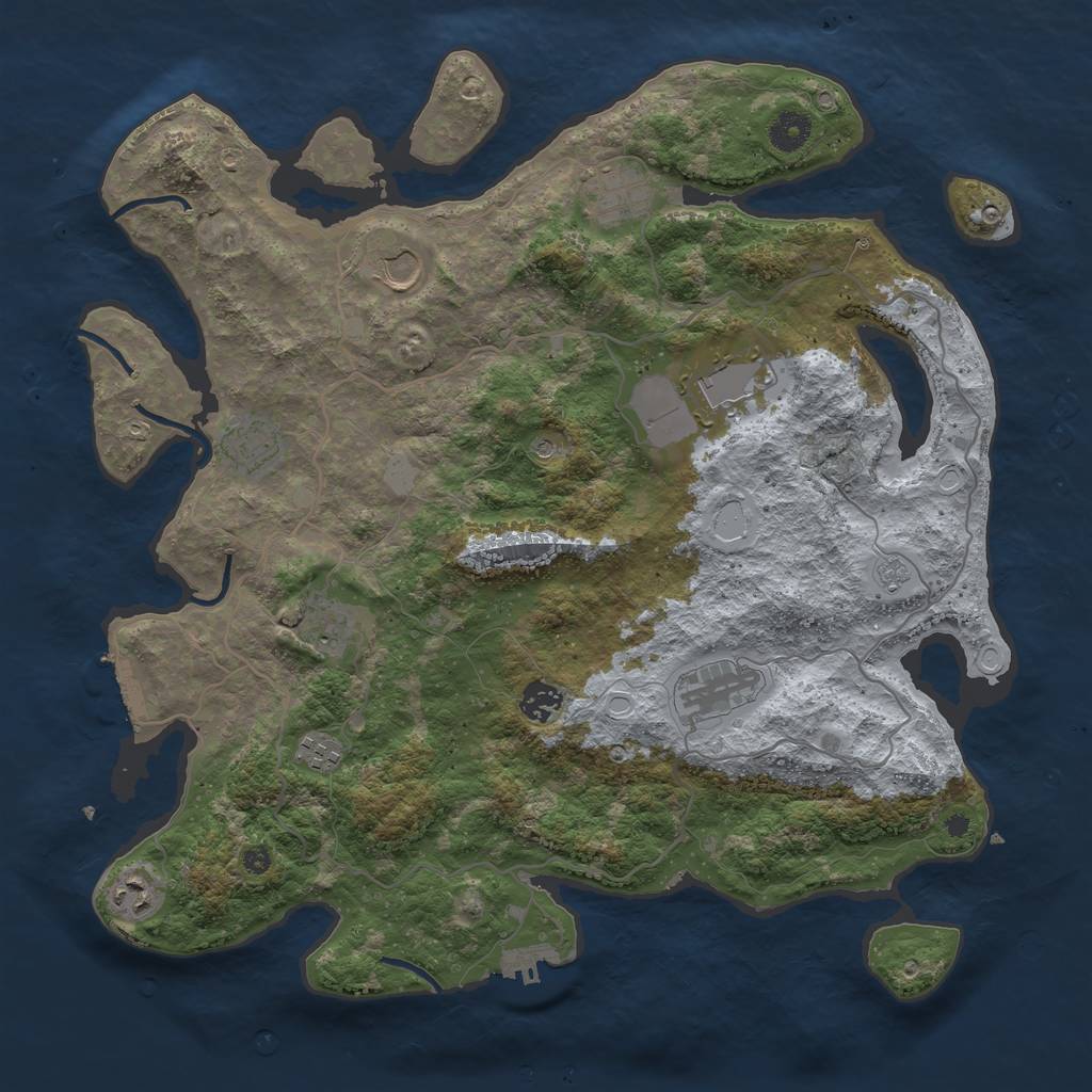Rust Map: Procedural Map, Size: 4040, Seed: 6668, 18 Monuments