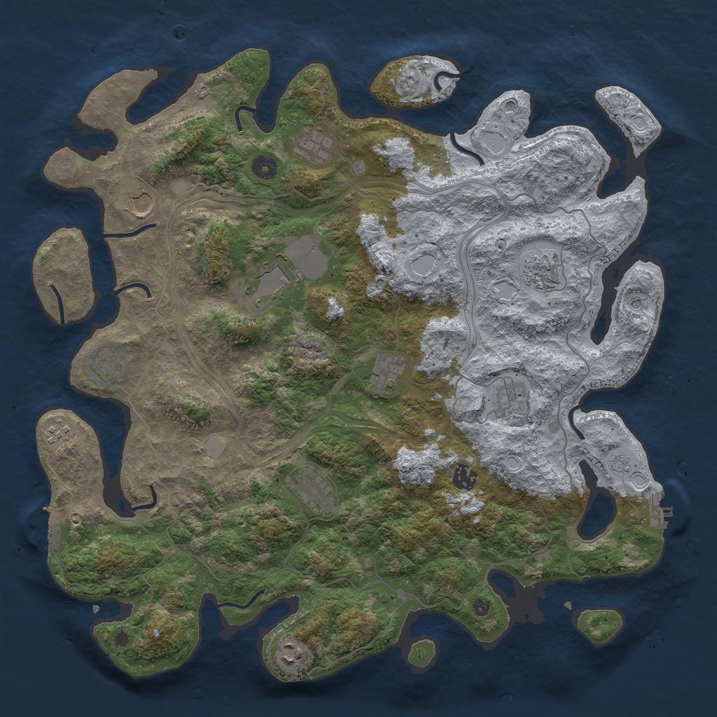 Rust Map: Procedural Map, Size: 4300, Seed: 1510881257, 20 Monuments