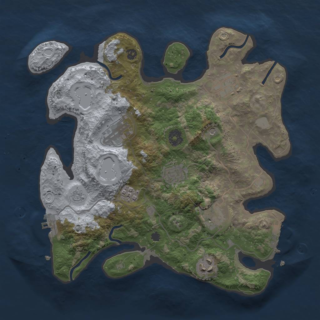 Rust Map: Procedural Map, Size: 3000, Seed: 133121, 15 Monuments