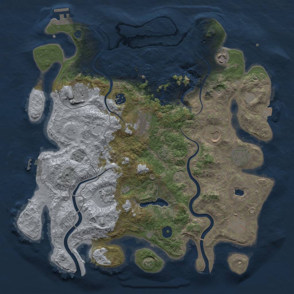Rust Map: Procedural Map, Size: 4000, Seed: 57143727, 15 Monuments