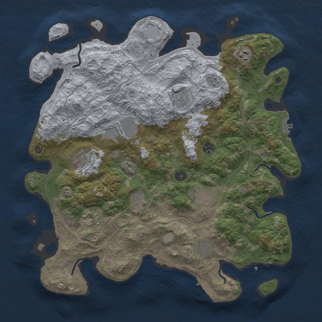 Rust Map: Procedural Map, Size: 4250, Seed: 77165, 19 Monuments