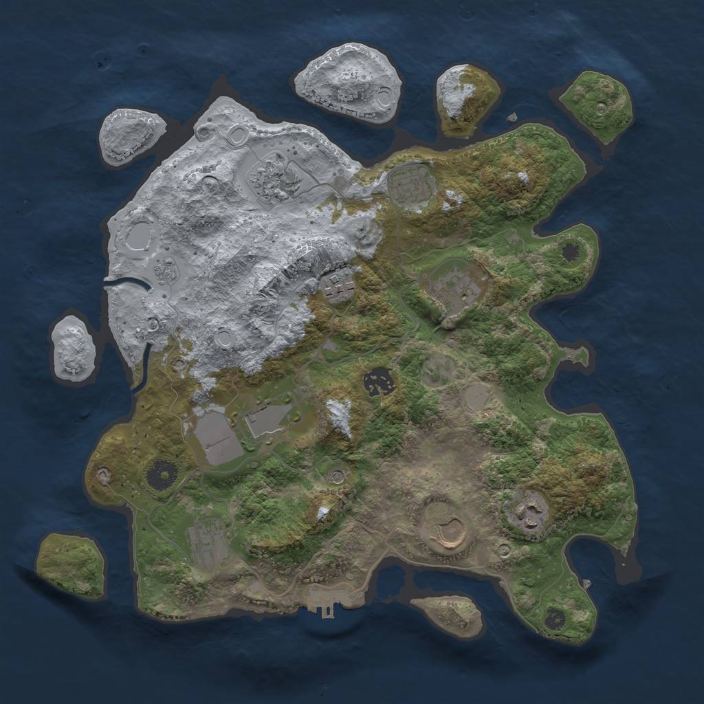 Rust Map: Procedural Map, Size: 3500, Seed: 29086, 17 Monuments