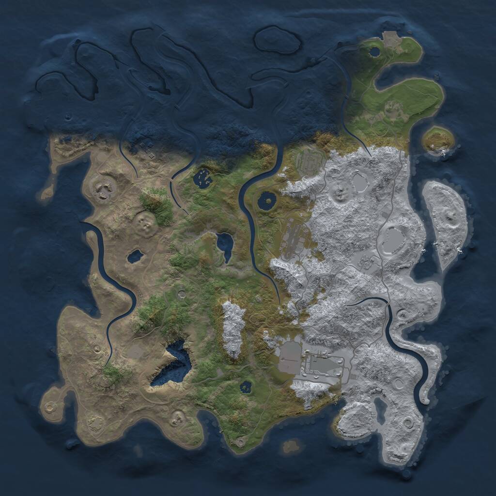 Rust Map: Procedural Map, Size: 4000, Seed: 1316731358, 11 Monuments