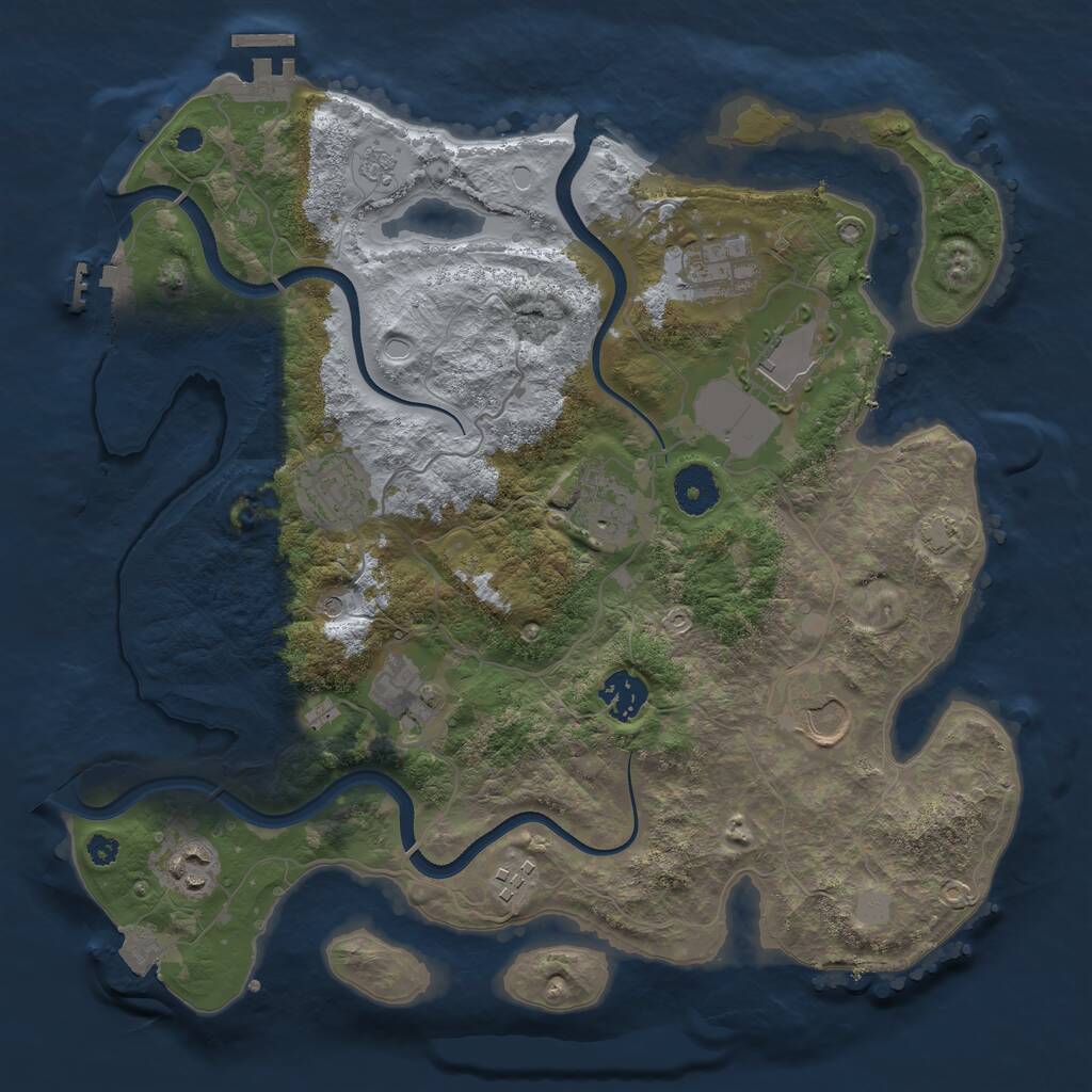 Rust Map: Procedural Map, Size: 3500, Seed: 845657201, 15 Monuments