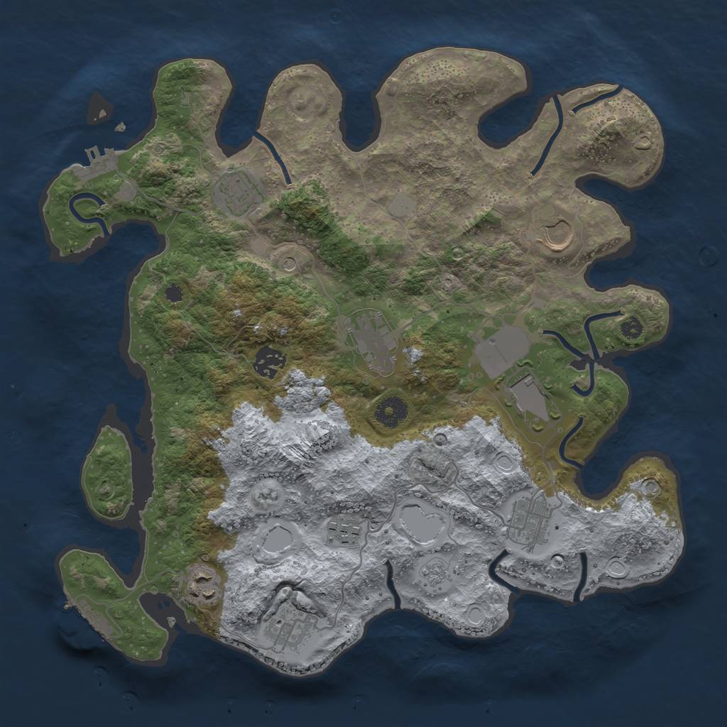 Rust Map: Procedural Map, Size: 3500, Seed: 35269, 18 Monuments