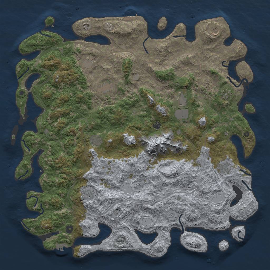 Rust Map: Procedural Map, Size: 5250, Seed: 1619232533, 20 Monuments