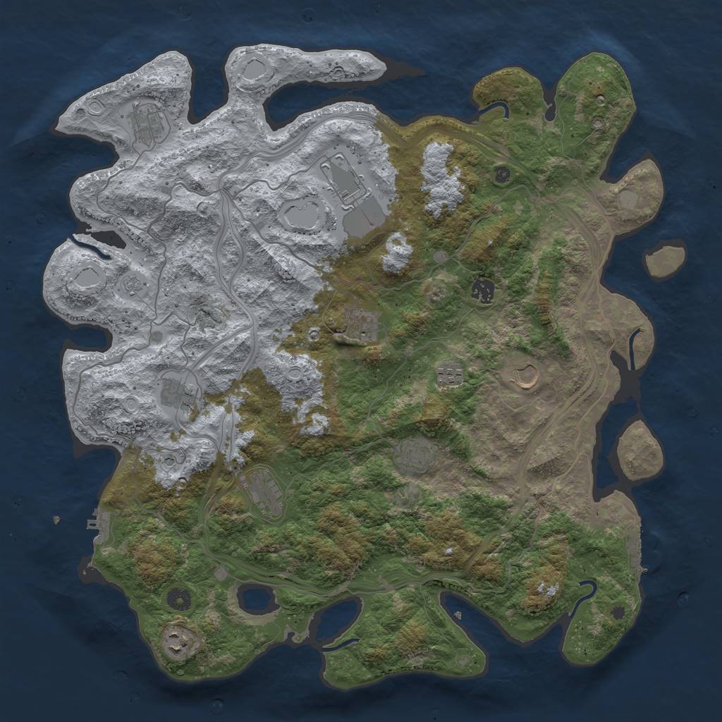 Rust Map: Procedural Map, Size: 4500, Seed: 273356146, 19 Monuments