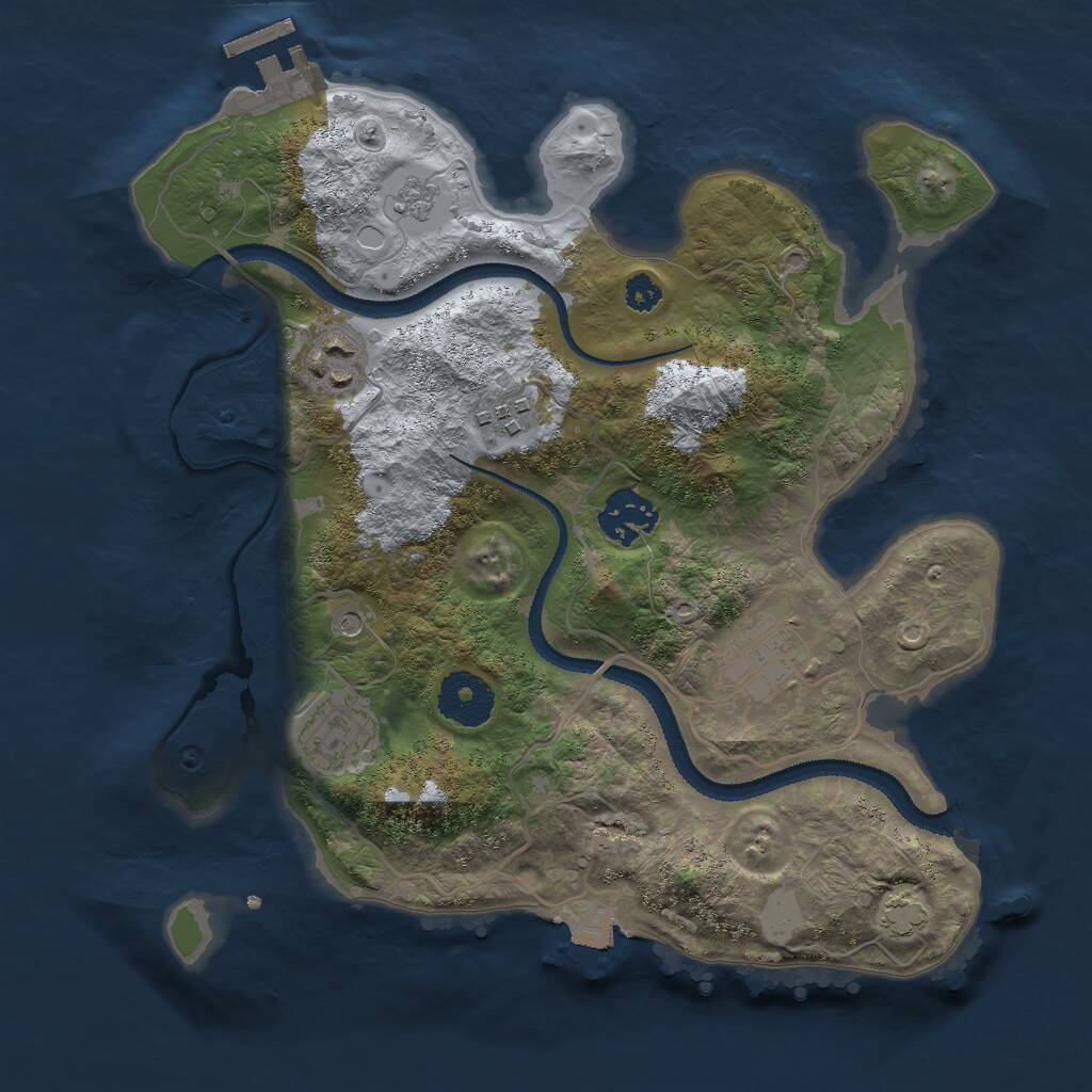 Rust Map: Procedural Map, Size: 3000, Seed: 2349512, 10 Monuments