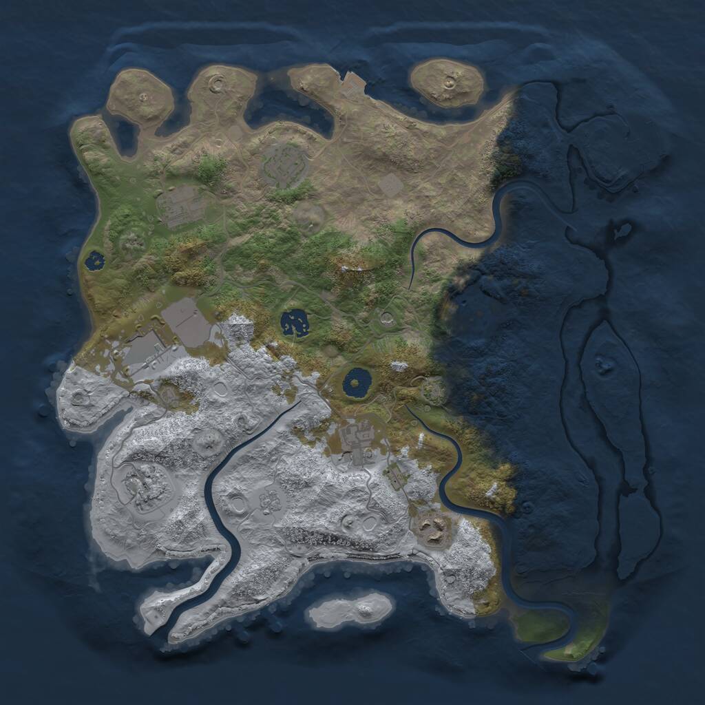Rust Map: Procedural Map, Size: 3650, Seed: 1795130112, 13 Monuments