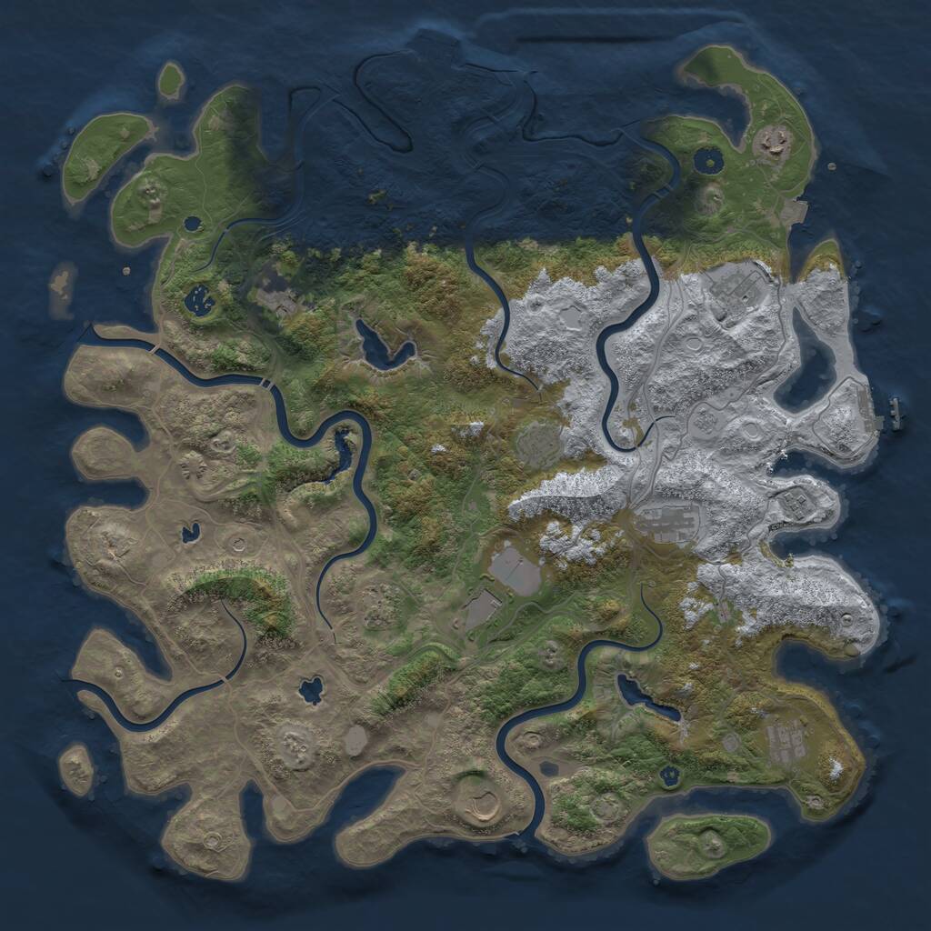 Rust Map: Procedural Map, Size: 4800, Seed: 375052065, 17 Monuments