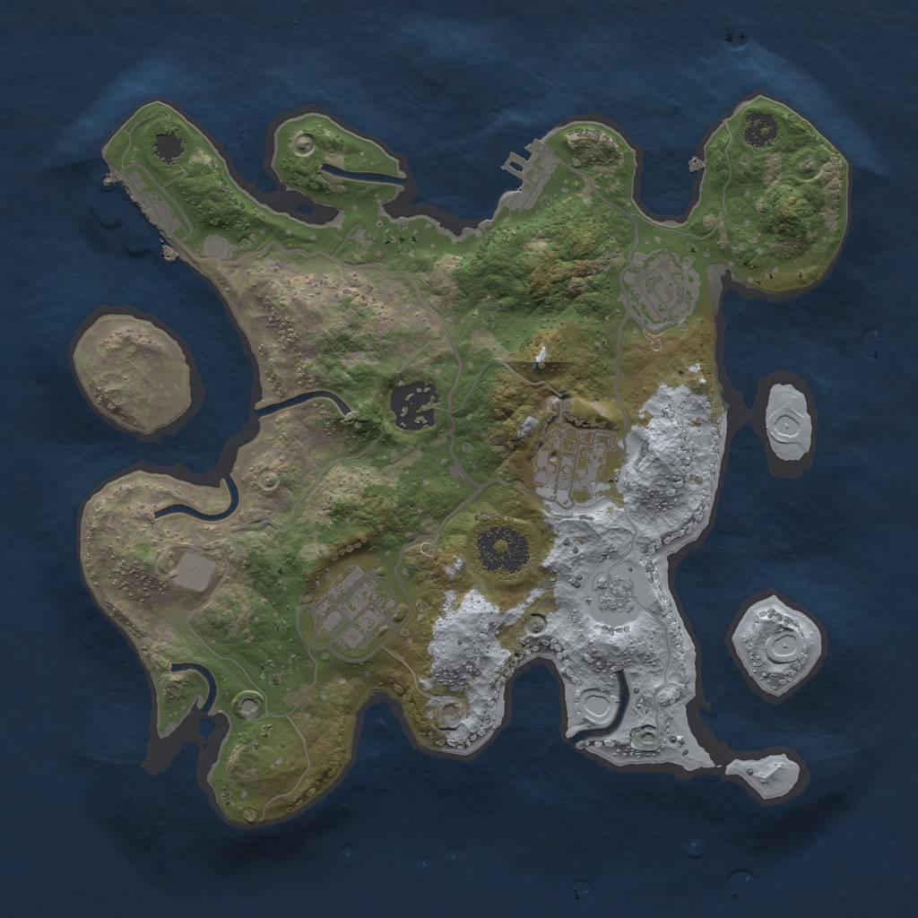 Rust Map: Procedural Map, Size: 2750, Seed: 69420, 12 Monuments