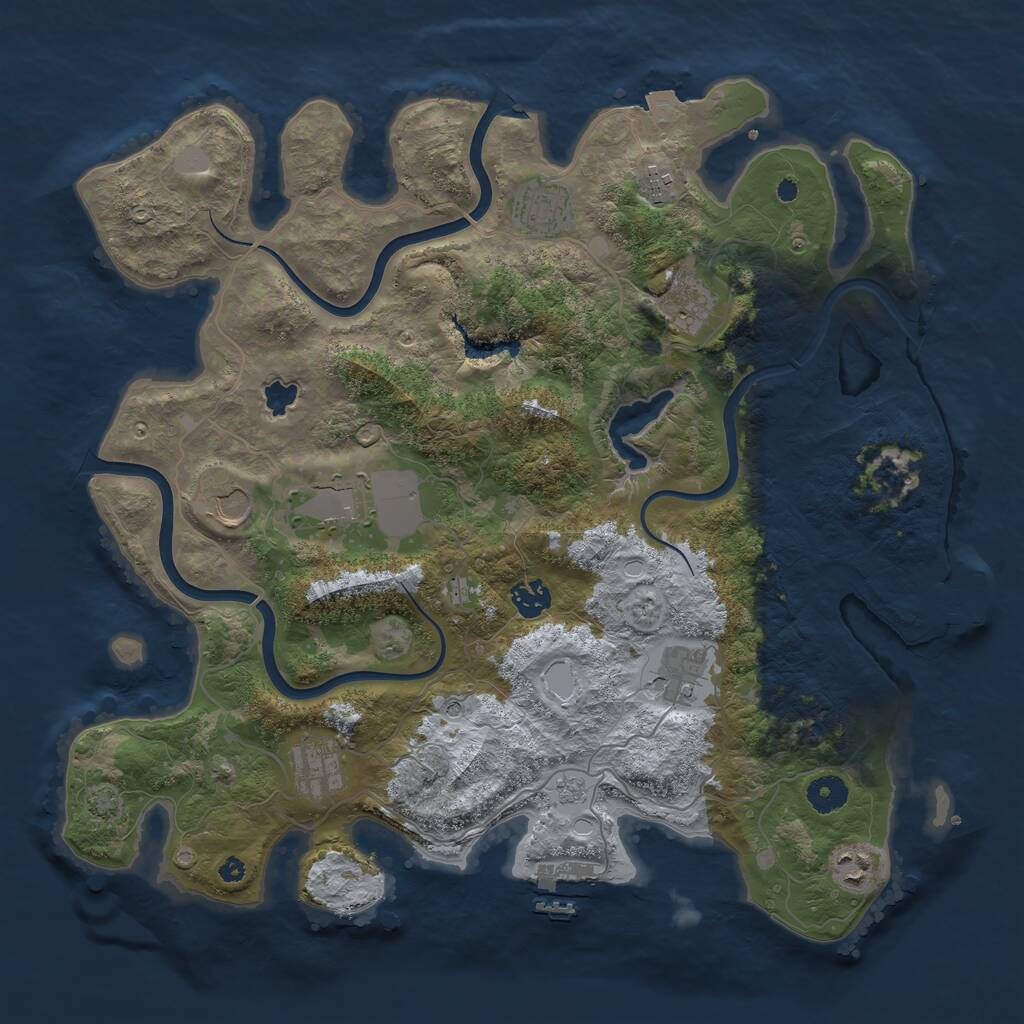 Rust Map: Procedural Map, Size: 4000, Seed: 161021, 15 Monuments