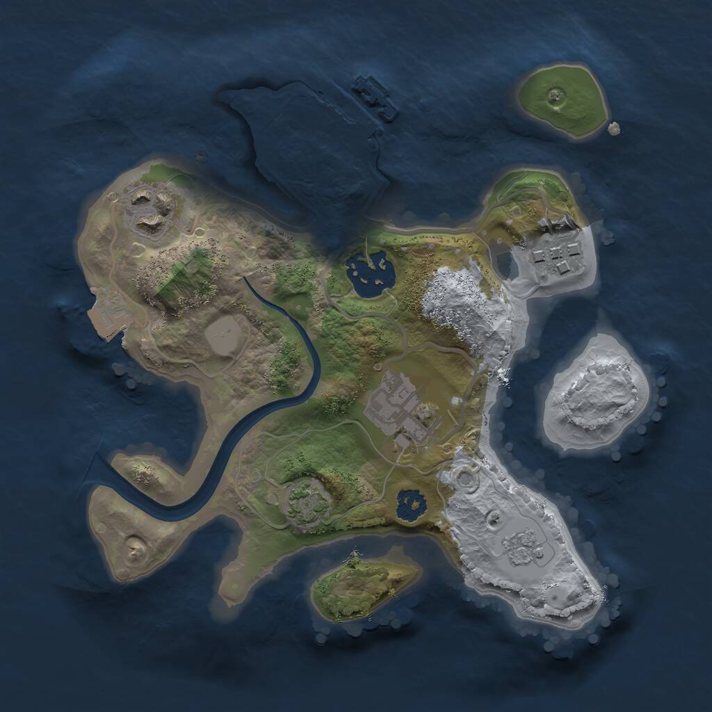 Rust Map: Procedural Map, Size: 2250, Seed: 42566, 8 Monuments