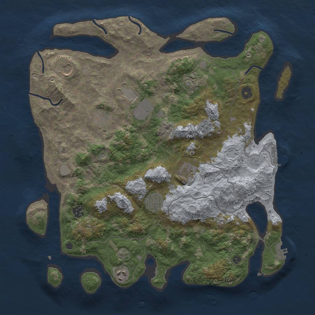 Rust Map: Procedural Map, Size: 4000, Seed: 171007155, 18 Monuments
