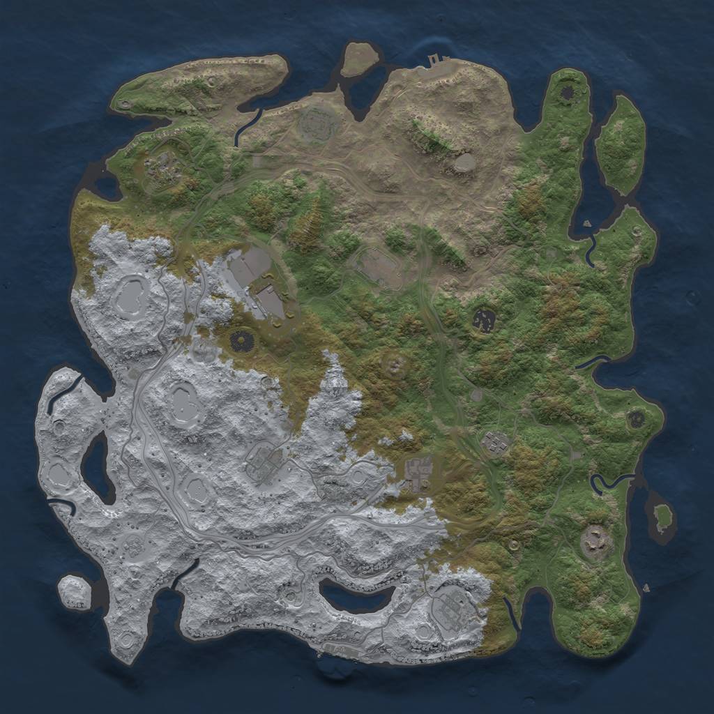 Rust Map: Procedural Map, Size: 4550, Seed: 96331, 19 Monuments