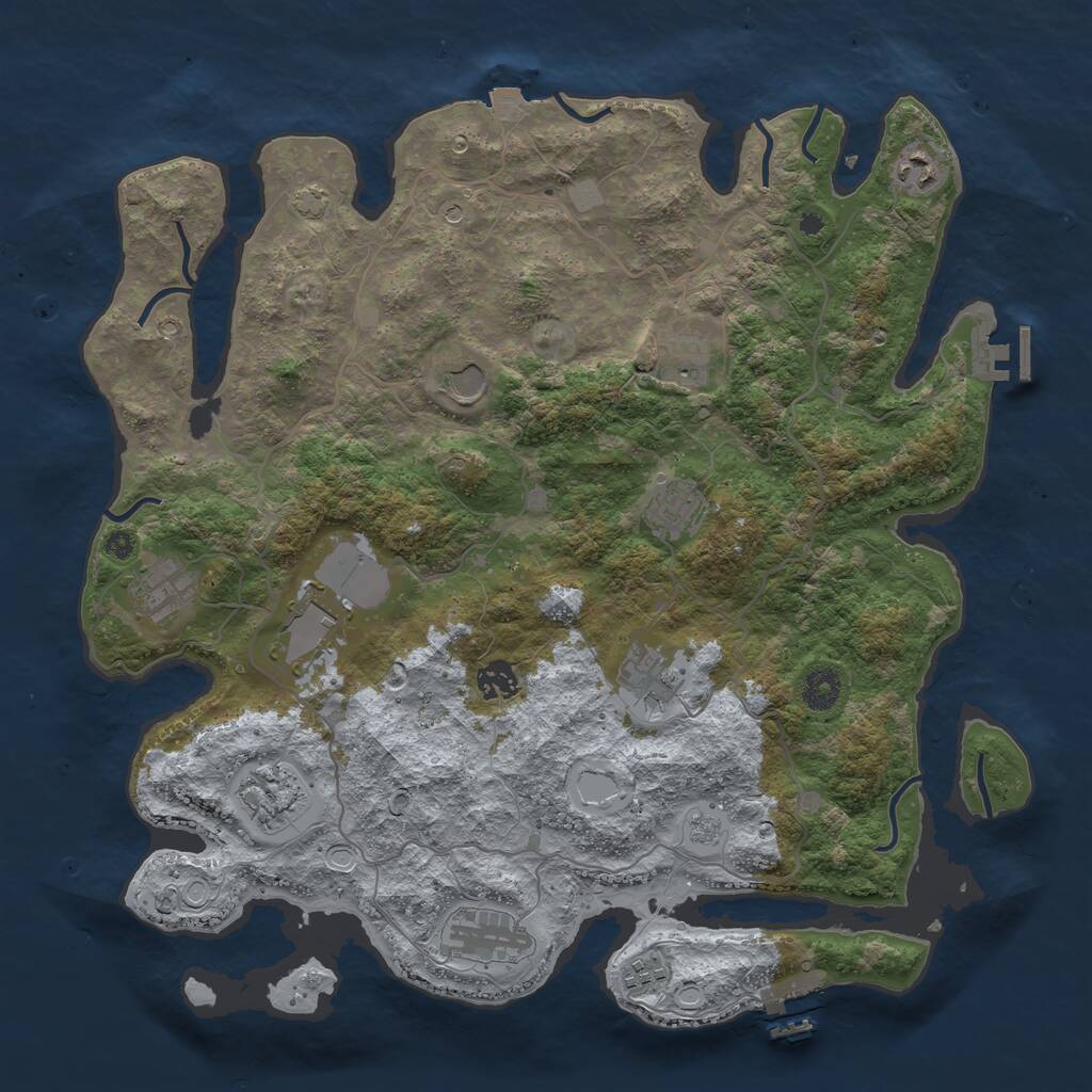 Rust Map: Procedural Map, Size: 4000, Seed: 237243002, 17 Monuments