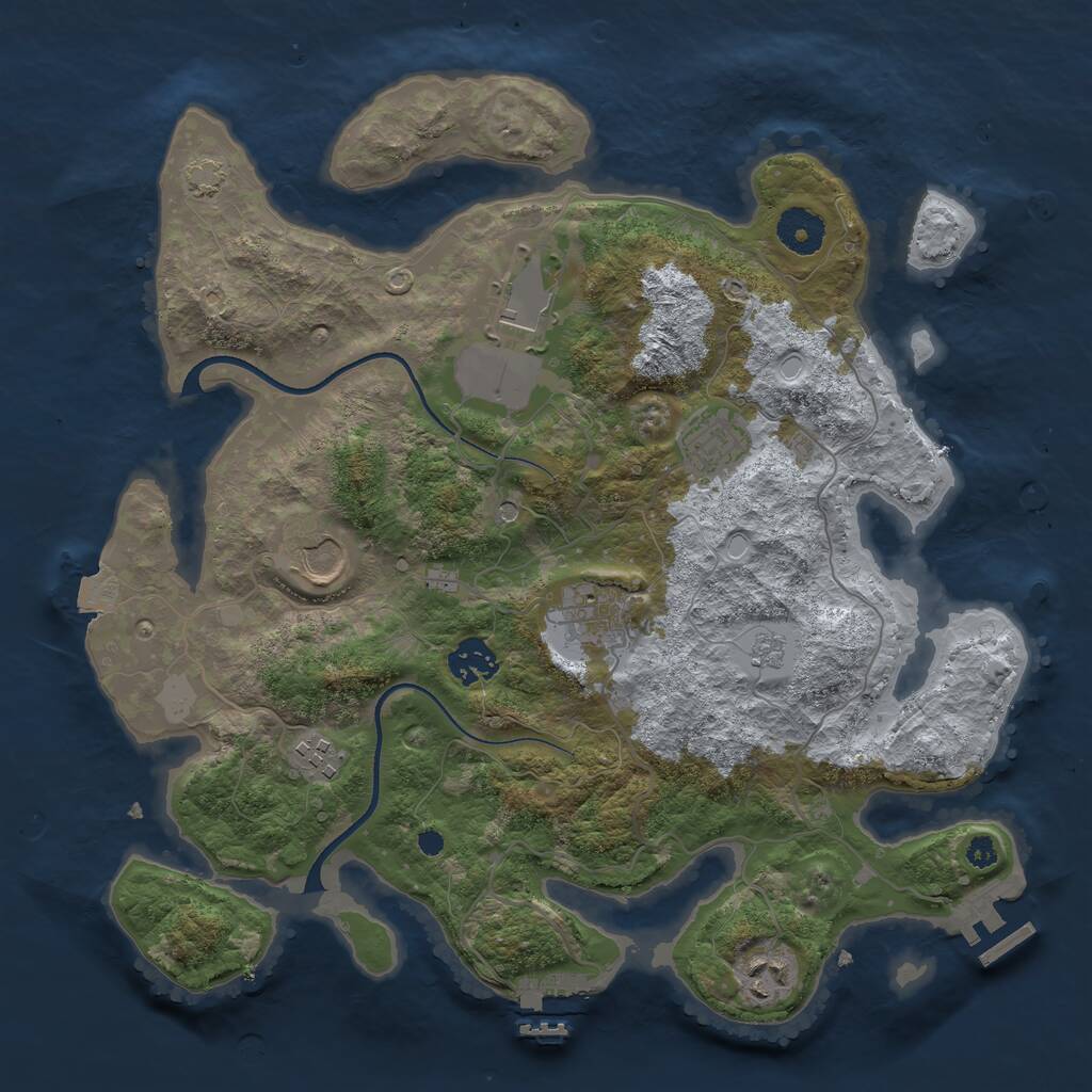 Rust Map: Procedural Map, Size: 3500, Seed: 56721, 13 Monuments
