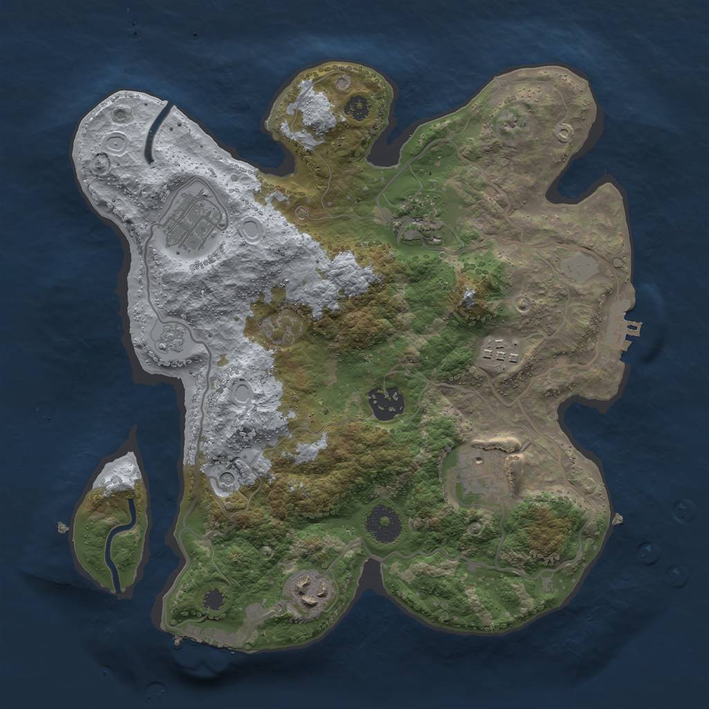 Rust Map: Procedural Map, Size: 3000, Seed: 1274586606, 15 Monuments