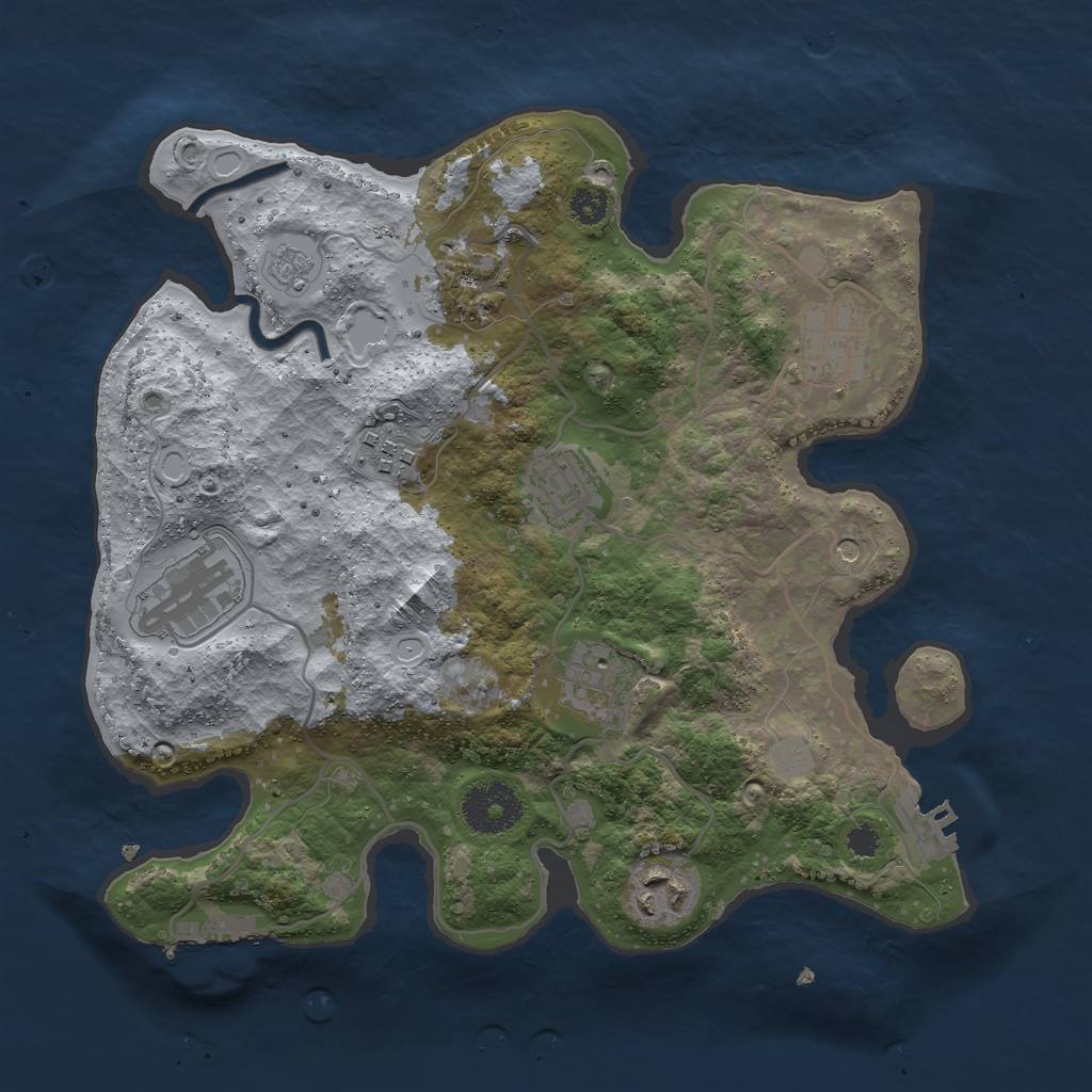 Rust Map: Procedural Map, Size: 3000, Seed: 1372268184, 16 Monuments