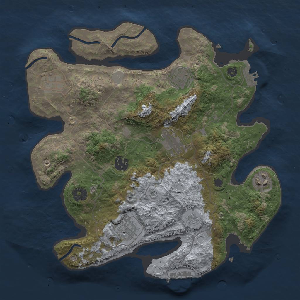 Rust Map: Procedural Map, Size: 3100, Seed: 1644600460, 13 Monuments