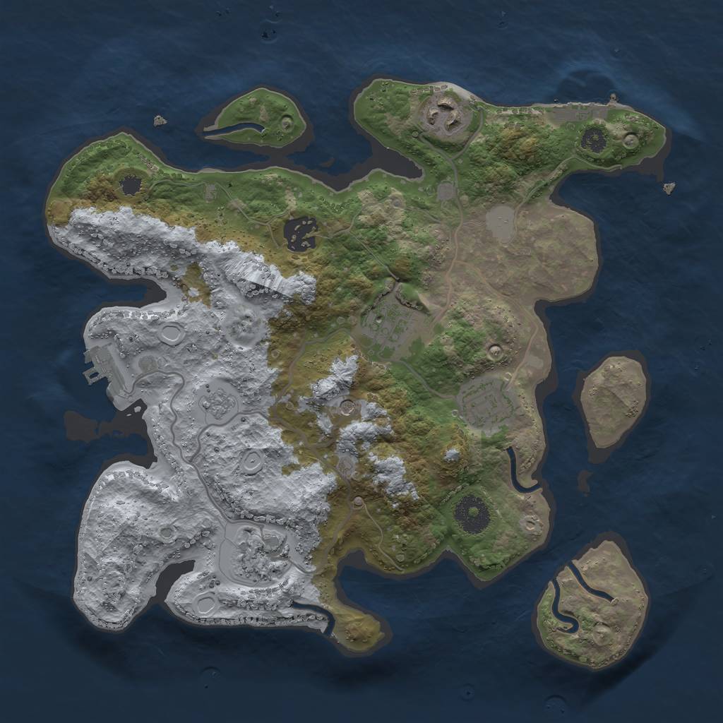 Rust Map: Procedural Map, Size: 3000, Seed: 16578, 14 Monuments