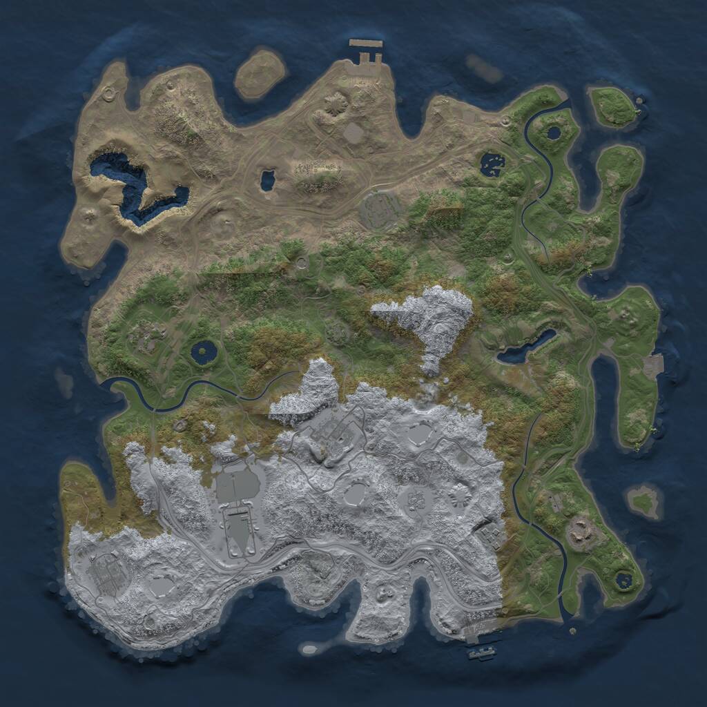 Rust Map: Procedural Map, Size: 4300, Seed: 1839784899, 14 Monuments