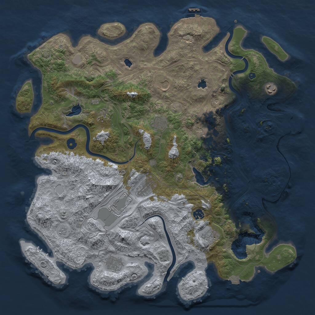 Rust Map: Procedural Map, Size: 4500, Seed: 1071949547, 17 Monuments