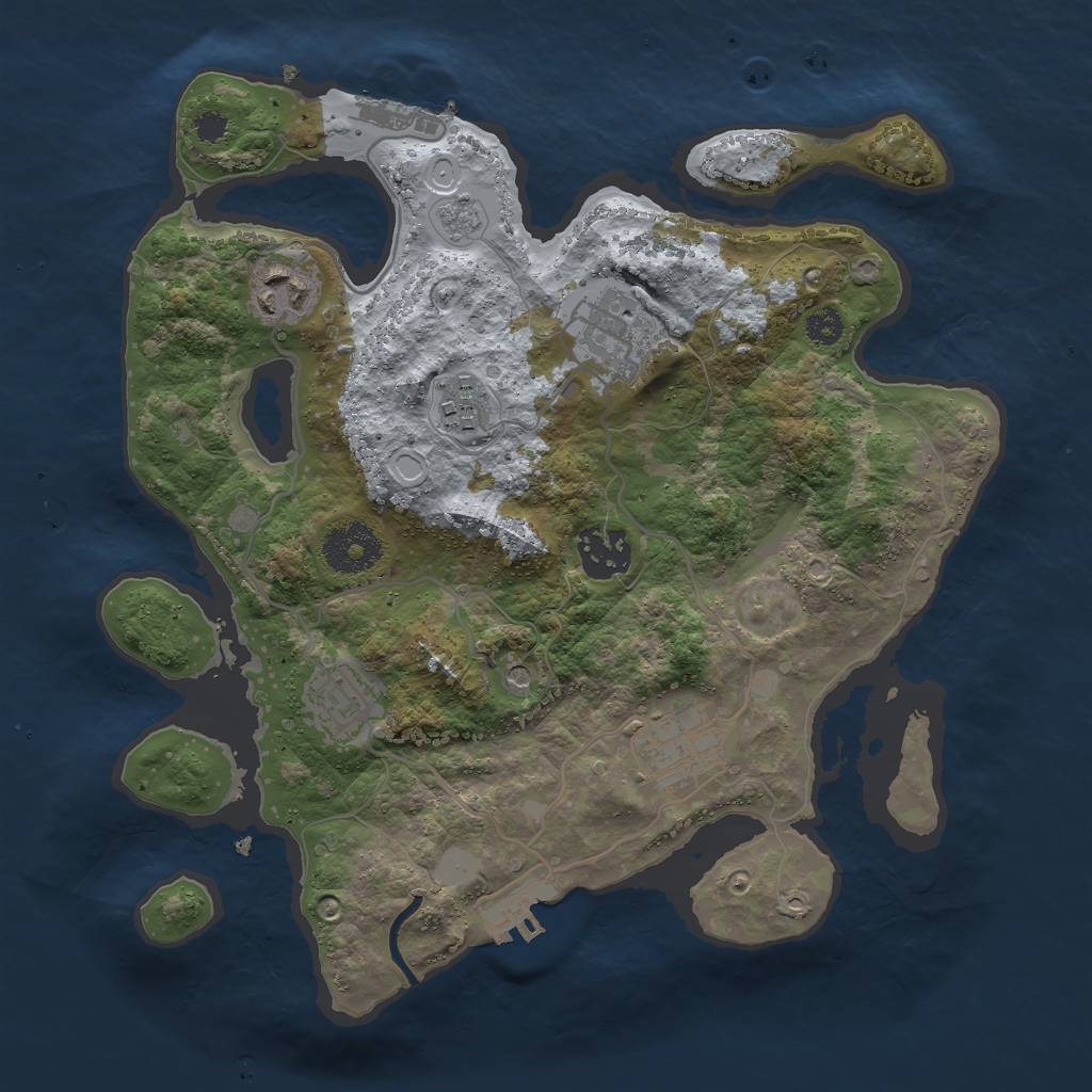 Rust Map: Procedural Map, Size: 3000, Seed: 1585196013, 15 Monuments