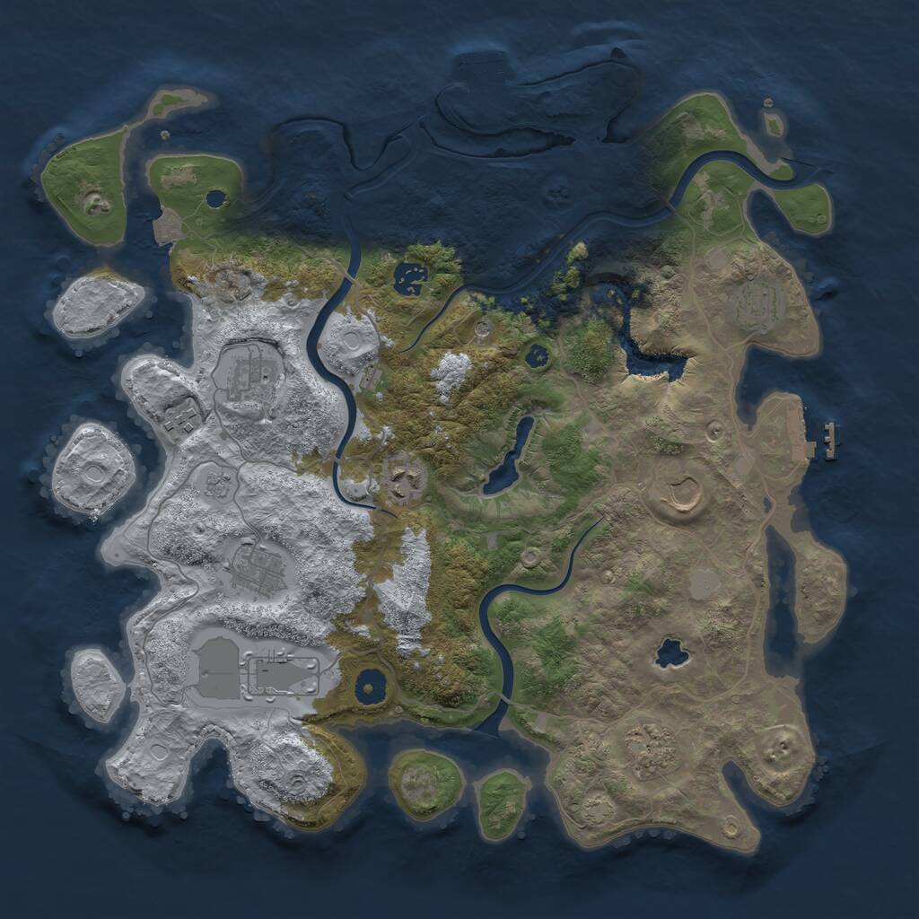 Rust Map: Procedural Map, Size: 4000, Seed: 458509, 15 Monuments