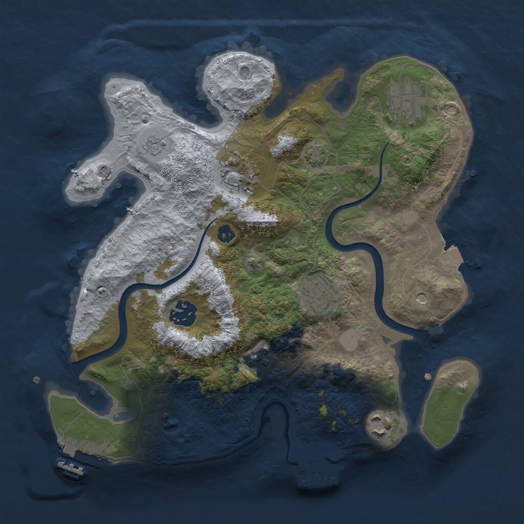 Rust Map: Procedural Map, Size: 3000, Seed: 1203, 12 Monuments