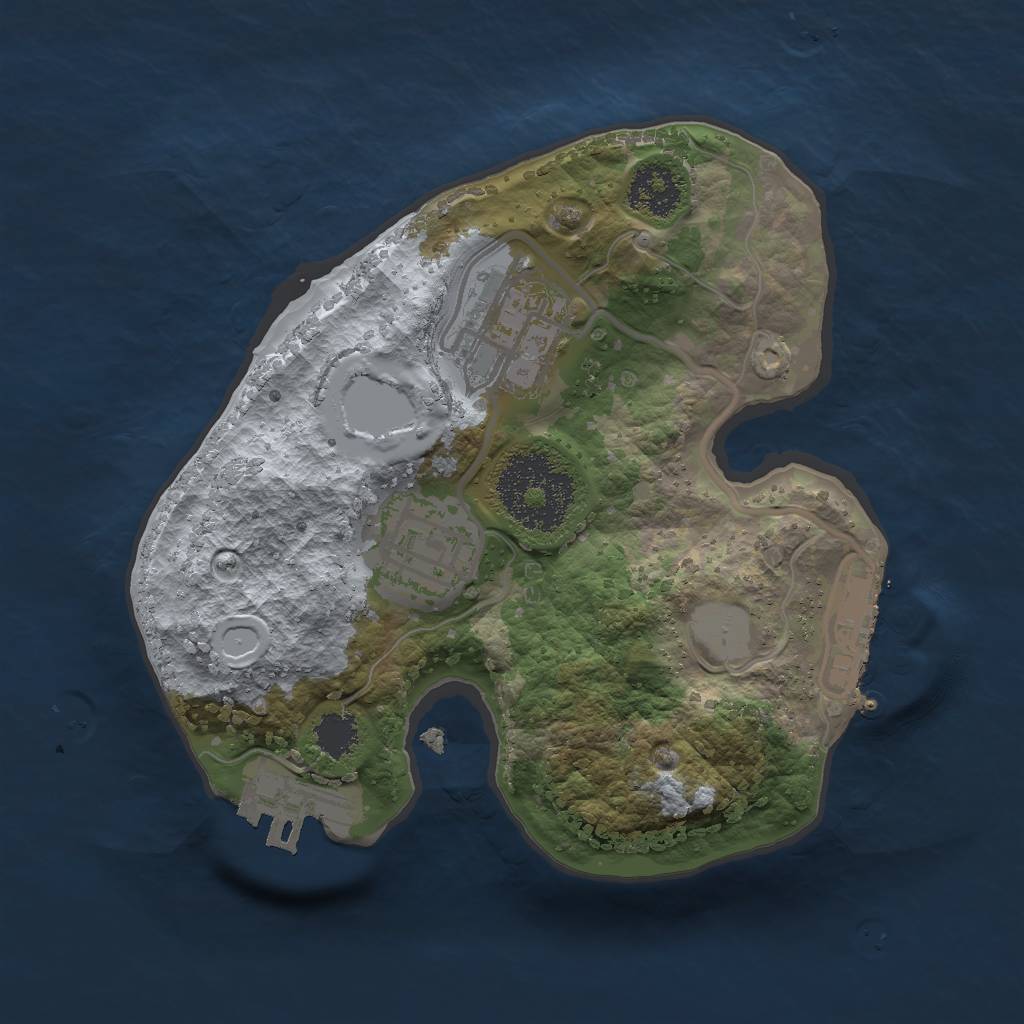 Rust Map: Procedural Map, Size: 2000, Seed: 329657, 9 Monuments