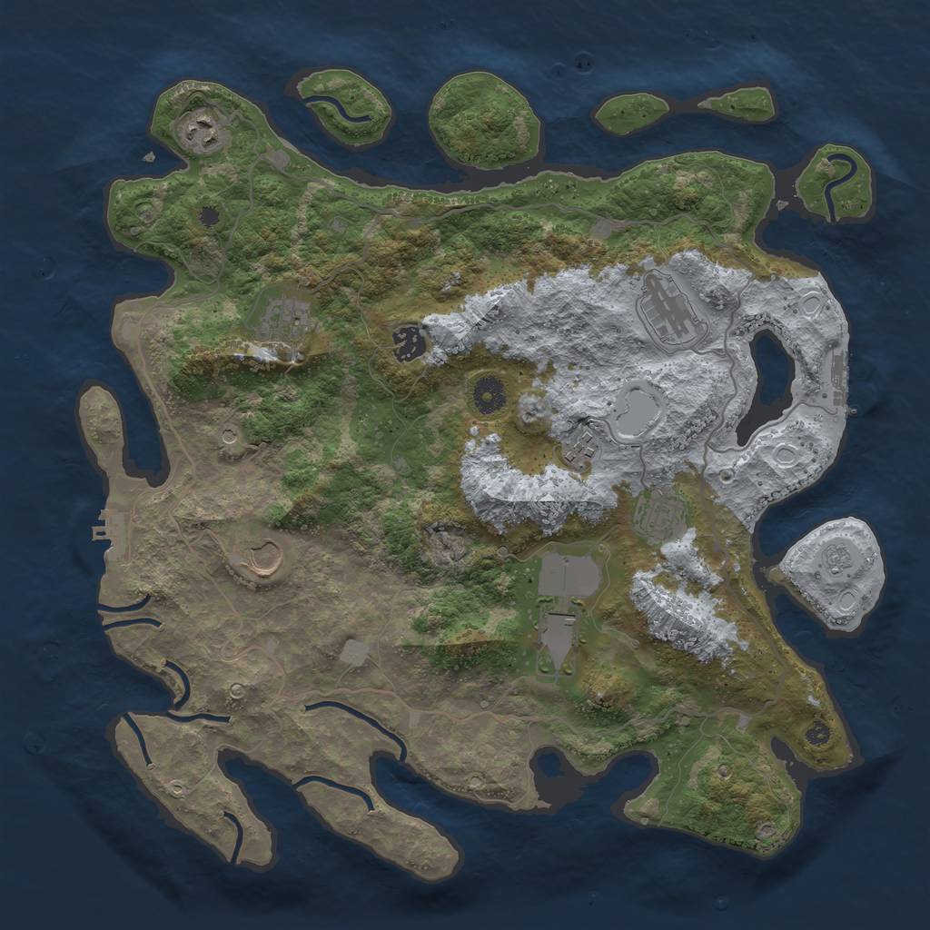 Rust Map: Procedural Map, Size: 4000, Seed: 4849, 17 Monuments