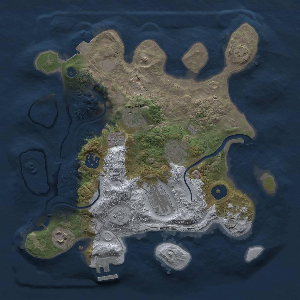 Rust Map: Procedural Map, Size: 3000, Seed: 71745, 11 Monuments