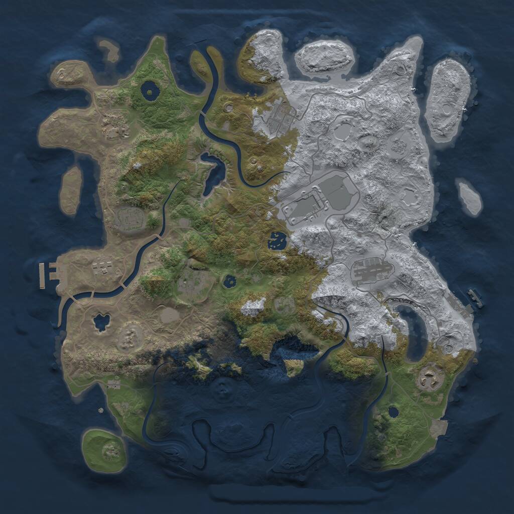 Rust Map: Procedural Map, Size: 4000, Seed: 244022, 15 Monuments