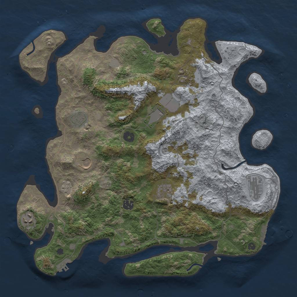 Rust Map: Procedural Map, Size: 4000, Seed: 469, 18 Monuments
