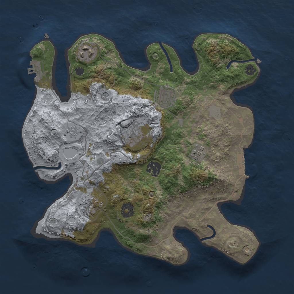 Rust Map: Procedural Map, Size: 3000, Seed: 7779311, 15 Monuments