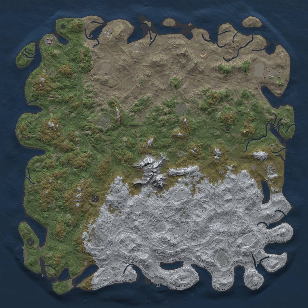 Rust Map: Procedural Map, Size: 6000, Seed: 231415, 20 Monuments