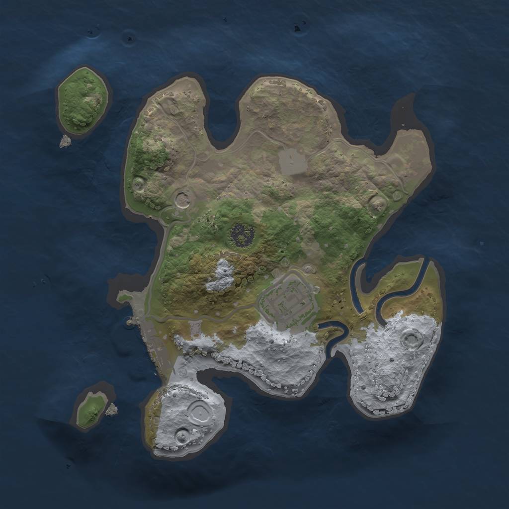 Rust Map: Procedural Map, Size: 2100, Seed: 2208453, 8 Monuments