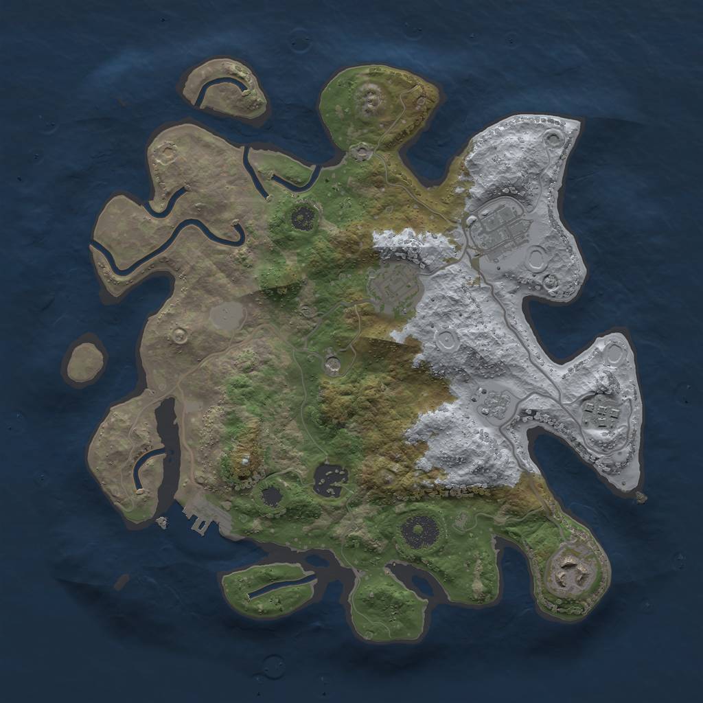 Rust Map: Procedural Map, Size: 3000, Seed: 21393, 13 Monuments