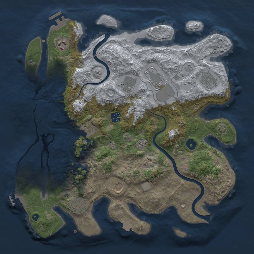 Rust Map: Procedural Map, Size: 3650, Seed: 505080576, 15 Monuments