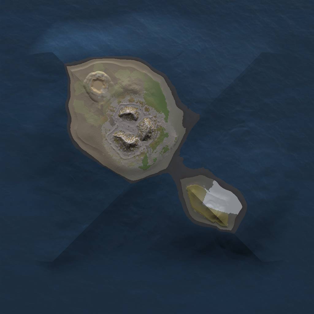 Rust Map: Barren, Size: 1000, Seed: 609108916, 3 Monuments